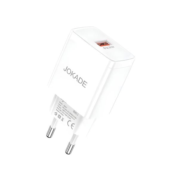 JOKADE НАСТЕННОЕ ЗАРЯДНОЕ УСТРОЙСТВО 1*USB-A, 3A, 22.5, JB097, БЕЛЫЙ