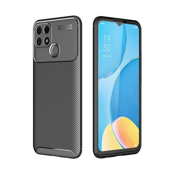 ЧЕХОЛ-ШЛЕМ CARBON OPPO A15/15S, ЧЕРНЫЙ