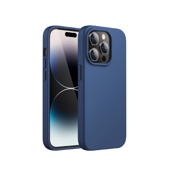 ЧЕХОЛ-ШЛЕМ СИЛИКОНОВЫЙ SOFT TOUCH ДЛЯ IPHONE 14 PRO MAX, СИНИЙ