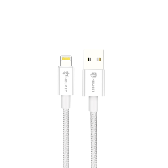 КАБЕЛЬ ДЛЯ ШЛЕМА USB LIGHTNING 20W 1,5M СЕРИЯ NYLON, СЕРЫЙ