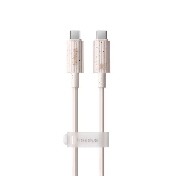 BASEUS CABLE HABITAT SERIES TYPE-C TO TYPE-C 5A 100W 1M, WHEAT PINK