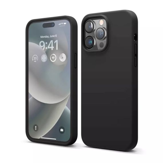 ЧЕХОЛ-ШЛЕМ LIQUID SILICONE ДЛЯ IPHONE 14 PRO, ЧЕРНЫЙ