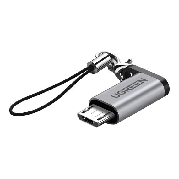 UGREEN ПЕРЕХОДНИК TYPE-C TYPE-C 2.0 НА MICRO USB 2.0, ДО 480 МБИТ/С US282, СЕРЫЙ