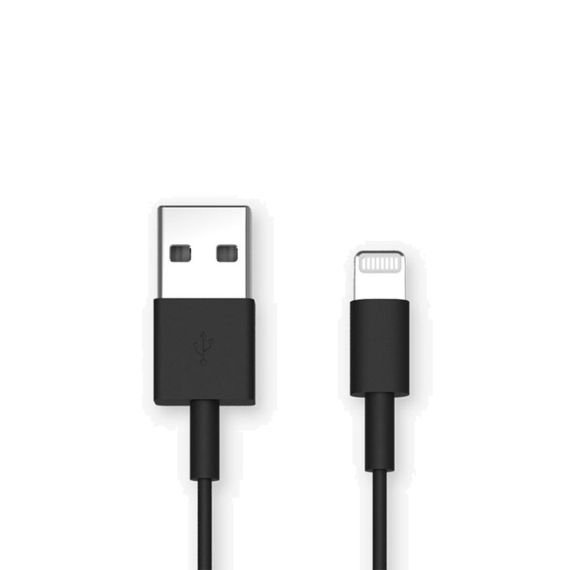 КАБЕЛЬ ДЛЯ ШЛЕМА USB - LIGHTNING BASIC 2.1A 1М, ЧЕРНЫЙ