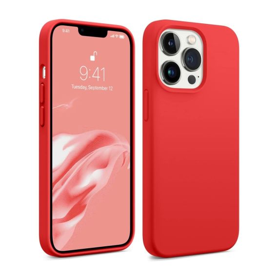 ЧЕХОЛ-ШЛЕМ LIQUID SILICONE ДЛЯ IPHONE 13 PRO, КРАСНЫЙ