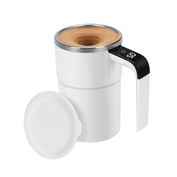 УМНАЯ КРУЖКА С АВТОМАТИЧЕСКИМ ПЕРЕМЕШИВАНИЕМ И ИНДИКАЦИЕЙ ТЕМПЕРАТУРЫ 380 МЛ, БЕЛАЯ