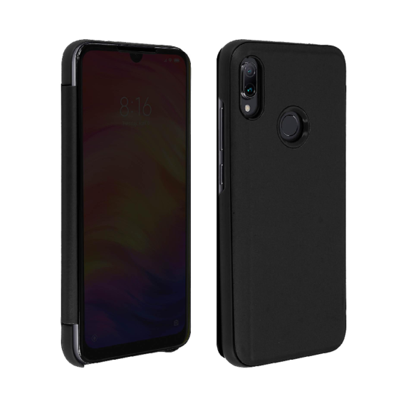 ЧЕХОЛ-ШЛЕМ ЗЕРКАЛЬНЫЙ ФЛИП XIAOMI REDMI 7, ЧЕРНЫЙ