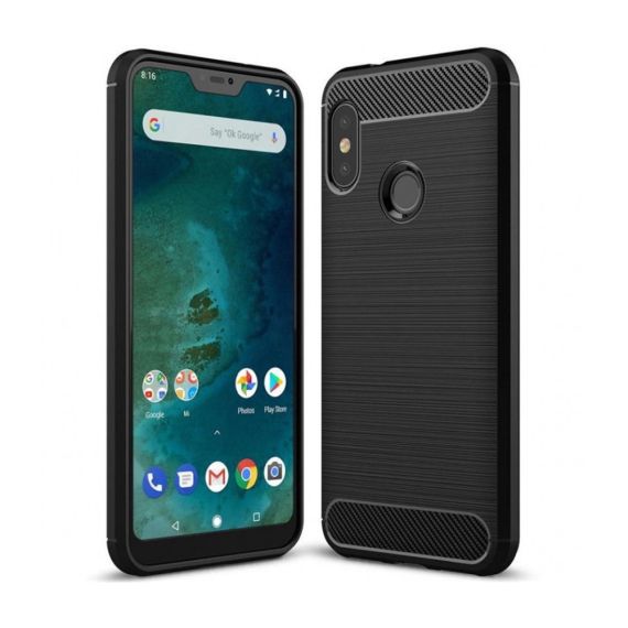 ЧЕХОЛ-ШЛЕМ CARBON XIAOMI MI A2 LITE, ЧЕРНЫЙ