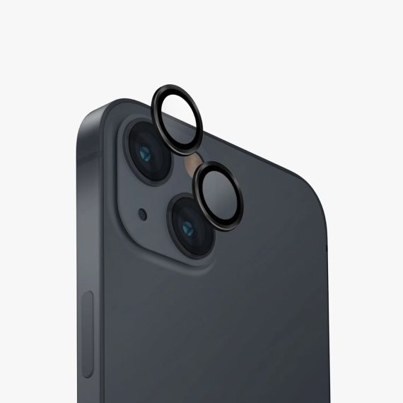 UNIQ OPTIX ALUMINIUM CAMERA LENS PROTECTOR ДЛЯ IPHONE 15/15 PLUS/14, ЧЕРНЫЙ