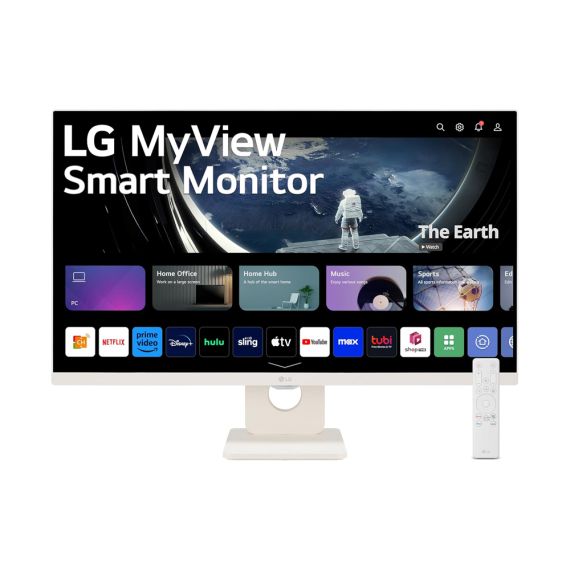 LG 27SR50F-W МОНИТОР SMART LED IPS, 27", FULL HD, 60 ГЦ, HDR10, WEBOS, СЕРЕБРИСТЫЙ
