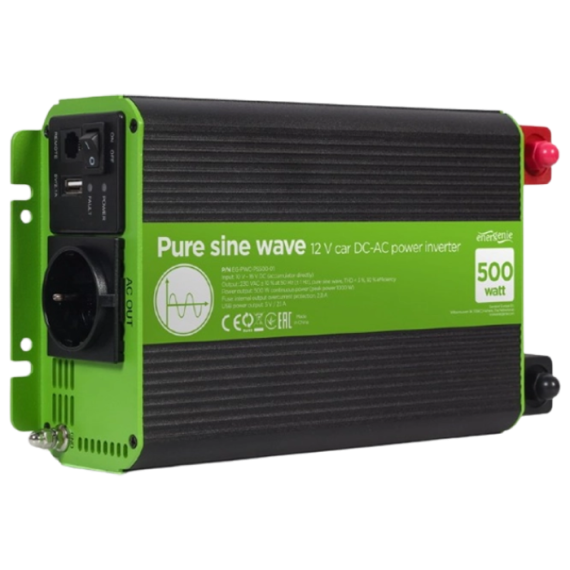 АВТОМОБИЛЬНЫЙ ИНВЕРТОР ENERGENIE EG-PWC-PS500-01, 500ВТ, РАЗНОЦВЕТНЫЙ