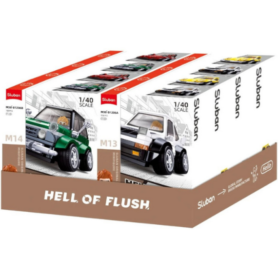 НАБОР КОНСТРУКТОРА SLUBAN "МАШИНА НА КАЖДЫЙ ДЕНЬ", 4 МОДЕЛИ В АССОРТИМЕНТЕ