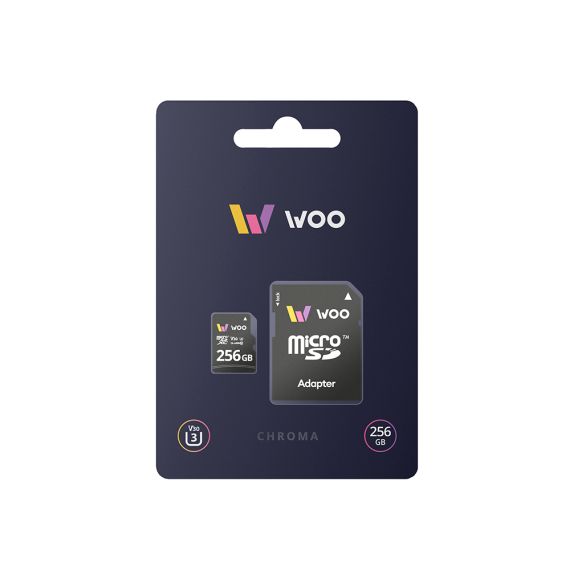 WOO MICROSD CARD UHS-I (U3) (V30) + SD ADAPTER, CHROMA, 256 ГБ