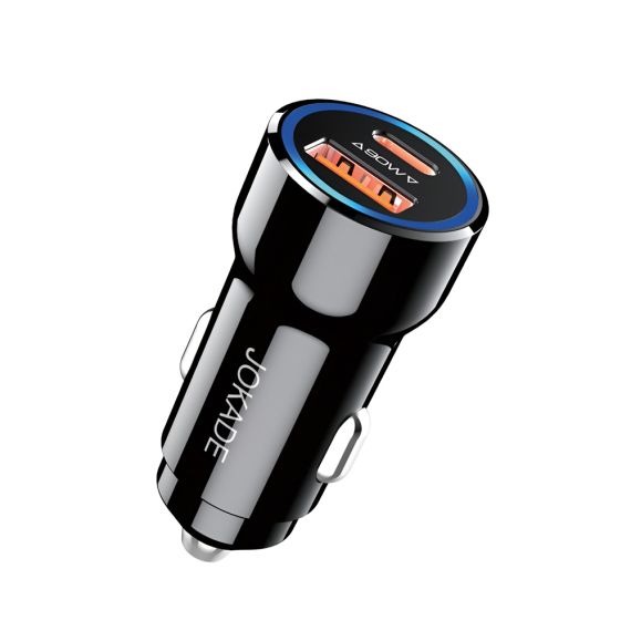 JOKADE АВТОМОБИЛЬНОЕ ЗАРЯДНОЕ УСТРОЙСТВО 1*USB-A+1*TYPE-C 3.4A JH047, ЧЕРНЫЙ