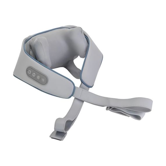 ЭЛЕКТРИЧЕСКИЙ МАССАЖЕР ДЛЯ ШЕИ С ФУНКЦИЕЙ ПОДОГРЕВА И 6 МАССАЖНЫМИ НАСАДКАМИ ДЛЯ ВЗРОСЛЫХ, СИНЕ-СЕРЫЙ