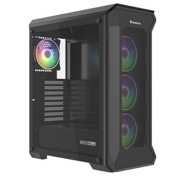 GENESIS CASE IRID 505, ARGB, V2 MATX MINI TOWER WINDOW, BLACK