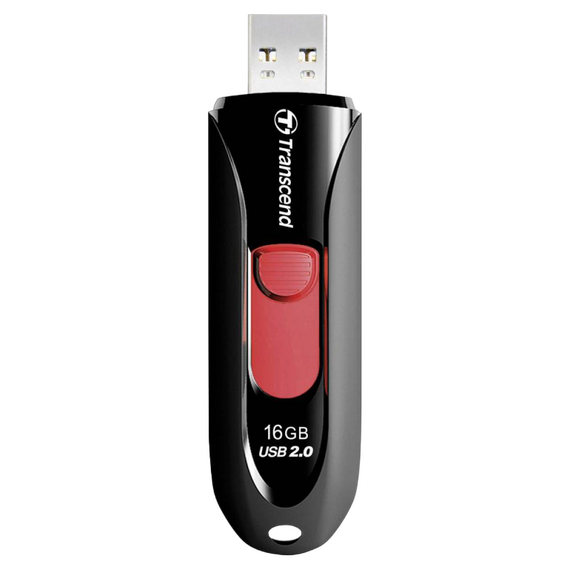 USB FLASH НАКОПИТЕЛЬ TRANSCEND JETFLASH 590, 16ГБ, ЧЁРНЫЙ