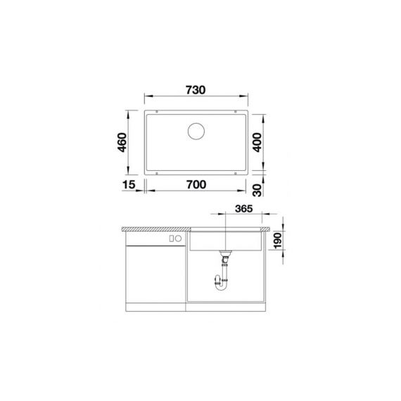 BLANCO SUBLINE 700-U DARK ROCK