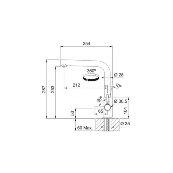 FRANKE LINA L CLEAR WATER BLACK