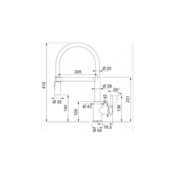 FRANKE LINA SEMI-PRO BLACK