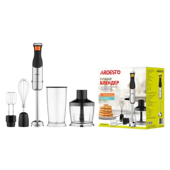 ПОГРУЖНОЙ БЛЕНДЕР ARDESTO HBG-800DWHCHC, ЧЁРНЫЙ | СЕРЕБРИСТЫЙ