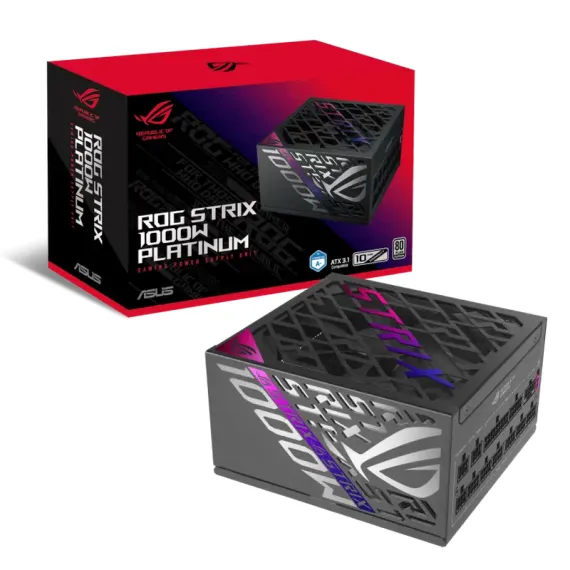 БЛОК ПИТАНИЯ ДЛЯ КОМПЬЮТЕРОВ ASUS ROG STRIX 1000W PLATINUM, ATX, ПОЛНОСТЬЮ МОДУЛЬНЫЙ