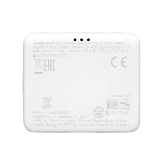 ДАТЧИК ТЕМПЕРАТУРЫ И ВЛАЖНОСТИ XIAOMI MONITOR 3 MINI, БЕЛЫЙ