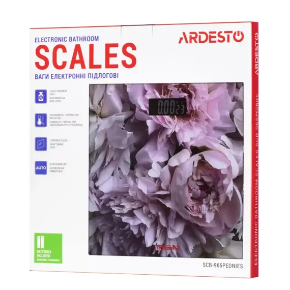 ЭЛЕКТРОННЫЕ НАПОЛЬНЫЕ ВЕСЫ ARDESTO SCB-965PEONIES, РОЗОВЫЙ