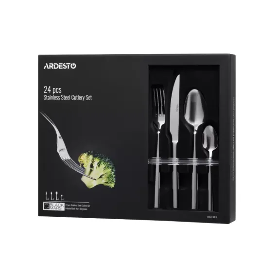 НАБОР СТОЛОВЫХ ПРИБОРОВ ARDESTO AR0724BES, НЕРЖАВЕЮЩАЯ СТАЛЬ