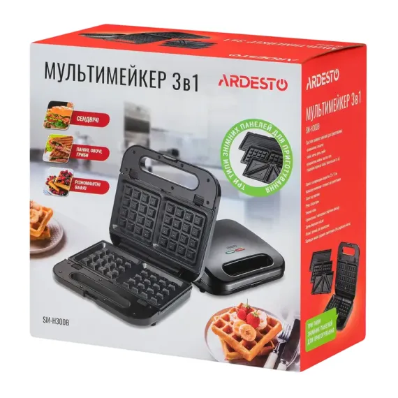 СЭНДВИЧНИЦА ARDESTO SM-H300B, ЧЁРНЫЙ