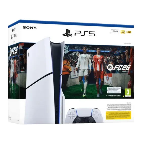 SONY PLAYSTATION 5 SLIM DISC EDITION + FC26 (FIFA 26)1TB - WHITE NEW
