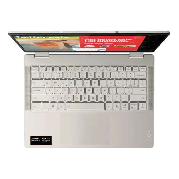 НОУТБУК 14" LENOVO YOGA 7 2-IN-1 14APK10, SEASHELL, AMD RYZEN AI 7 350, 24ГБ/1024ГБ, БЕЗ ОС