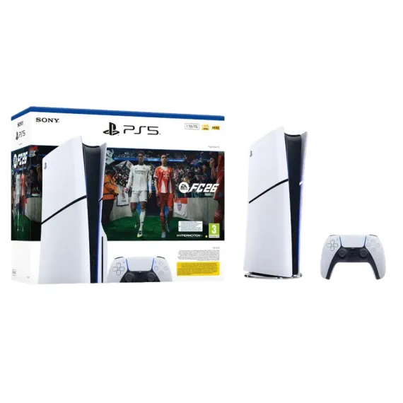 SONY PLAYSTATION 5 SLIM DISC EDITION + FC26 (FIFA 26)1TB - WHITE NEW
