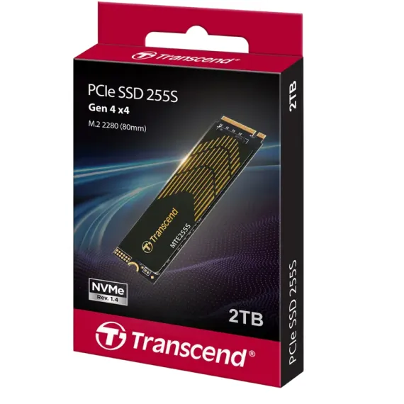 .M.2 NVME SSD 2.0TB  TRANSCEND 255S [PCIE 4.0 X4, R/W:7400/6500MB/S, 700/500K IOPS, 1200TBW, 3D-NAND