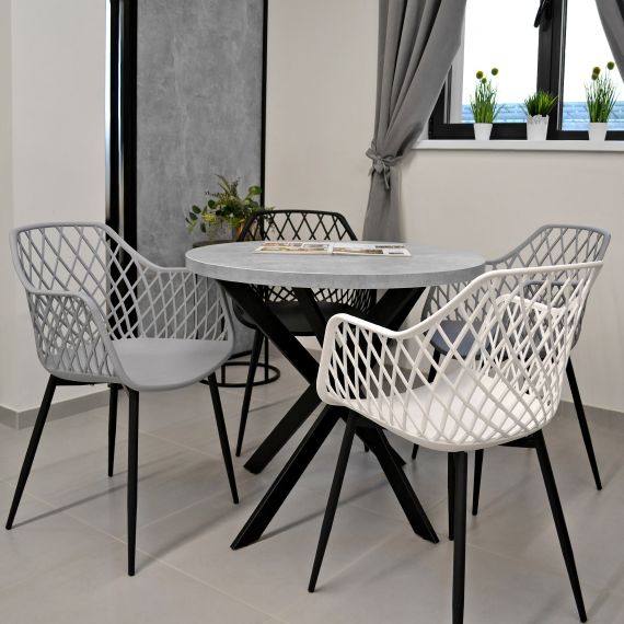 SCAUN SL-7019 GREY+BLACK LEGS