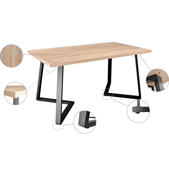 MASĂ FRIDA SONOMA+BLACK LEGS 150X80