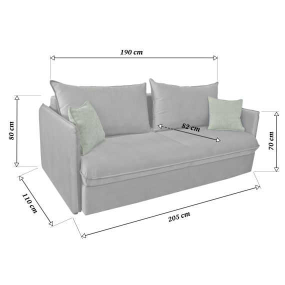 CANAPEA EXTENSIBILĂ BARCELONA GREY