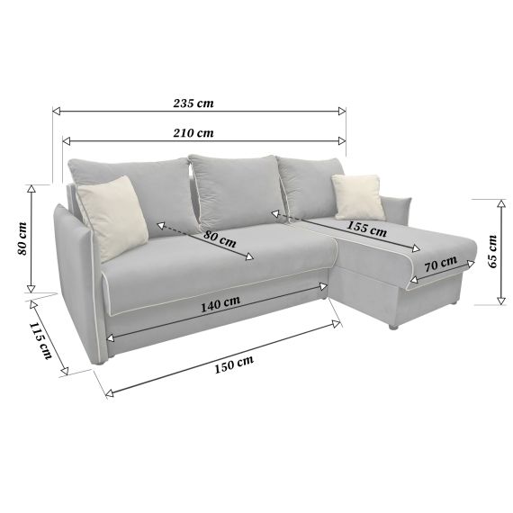 CANAPEA EXTENSIBILĂ SICILIA GREY