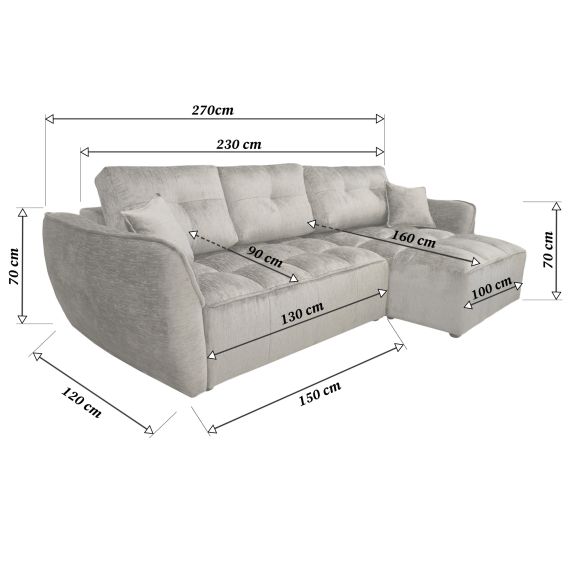 CANAPEA EXTENSIBILĂ KAIZER GREY