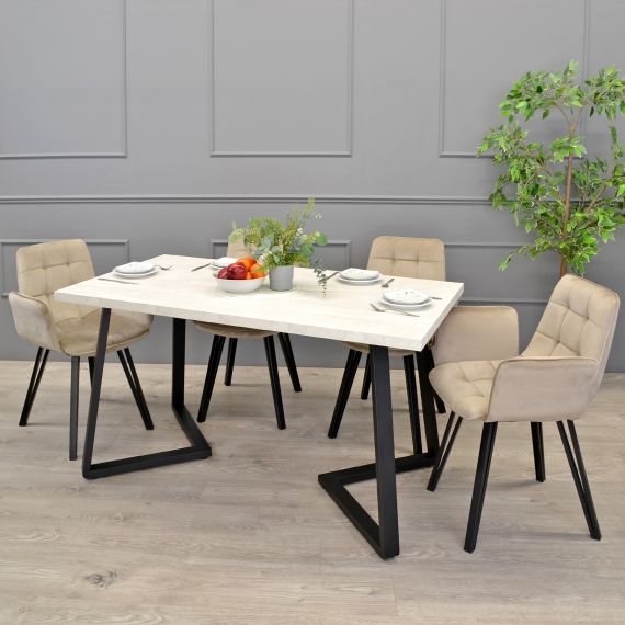 MASĂ FRIDA MĂTASE+BLACK LEGS 150X80