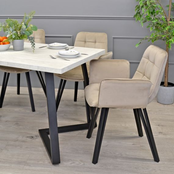 MASĂ FRIDA MĂTASE+BLACK LEGS 150X80