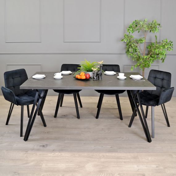 MASĂ TOKYO MARMURĂ NEAGRĂ 180X90