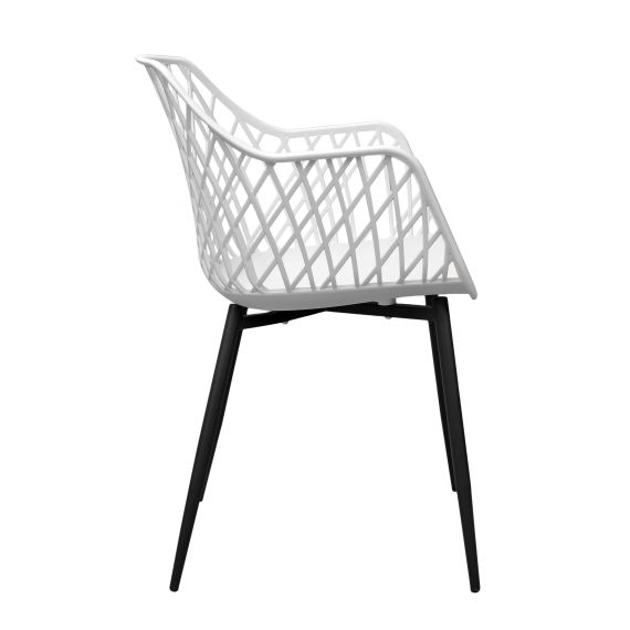 SCAUN SL-7019 WHITE+BLACK LEGS