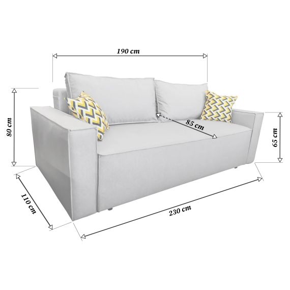 CANAPEA EXTENSIBILĂ KALIFORNIA GREY