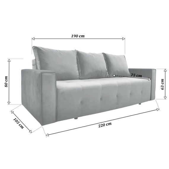 CANAPEA EXTENSIBILĂ PARMA CAMEL