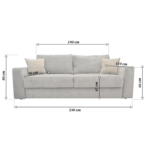 CANAPEA EXTENSIBILĂ TOMSON GREY