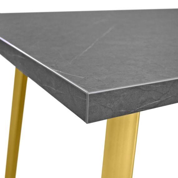 MASĂ FRIDA MARMURĂ NEAGRĂ+GOLDEN LEGS 180X90