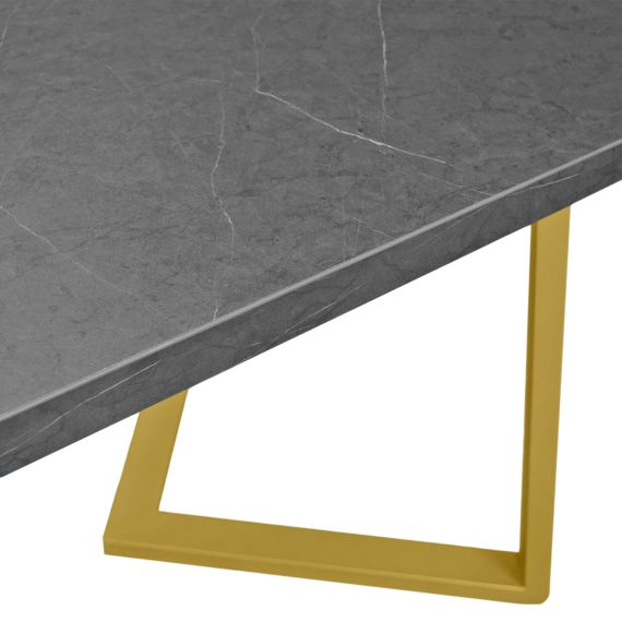 MASĂ FRIDA MARMURĂ NEAGRĂ+GOLDEN LEGS 180X90