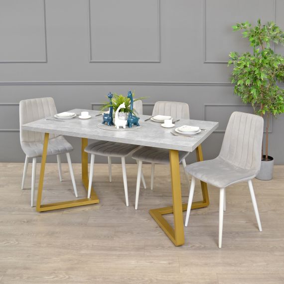 MASĂ FRIDA BETON+GOLDEN LEGS 150X80