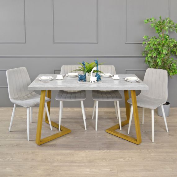 MASĂ FRIDA BETON+GOLDEN LEGS 150X80